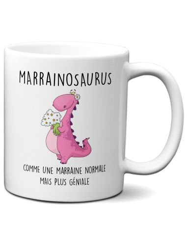 Tasse Mug Cadeau Marraine Dinosaure- Marrainosaurus - Original Drole Amusant Rigolo Anniversaire  Femme