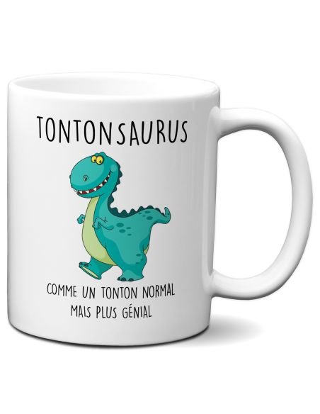 Tasse Mug Cadeau Tonton Dinosaure- Tontonsaurus- Original Drole Amusant Rigolo Anniversaire  Homme