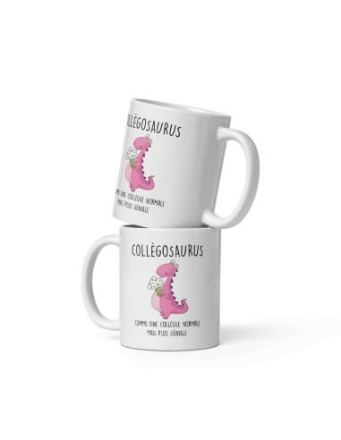 Tasse Mug Cadeau Collègue Dinosaure- Collègosaurus - Original Drole Amusant Rigolo Anniversaire  Femme