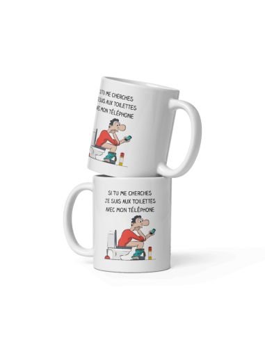 Tasse Mug Cadeau - Je suis aux Toilettes - Anniversaire Homme Humour 