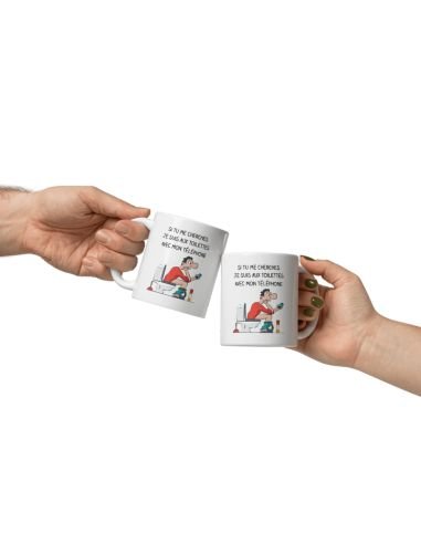 Tasse Mug Cadeau - Je suis aux Toilettes - Anniversaire Homme Humour 