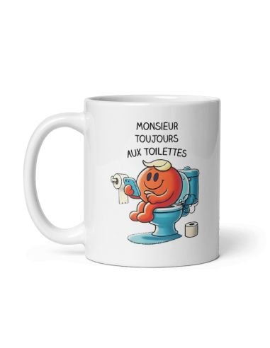 Tasse Mug Cadeau - Monsieur toujours aux Toilettes - Anniversaire Homme Humour