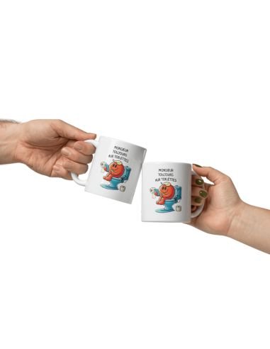 Tasse Mug Cadeau - Monsieur toujours aux Toilettes - Anniversaire Homme Humour