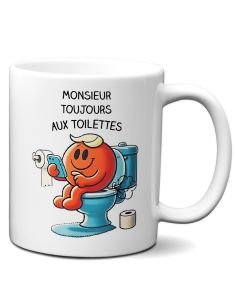 Tasse Mug Cadeau - Monsieur toujours aux Toilettes - Anniversaire Homme Humour