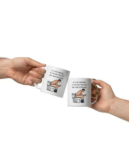 Tasse Mug Cadeau - Monsieur toujours aux Toilettes Silhouette- Anniversaire Homme Humour