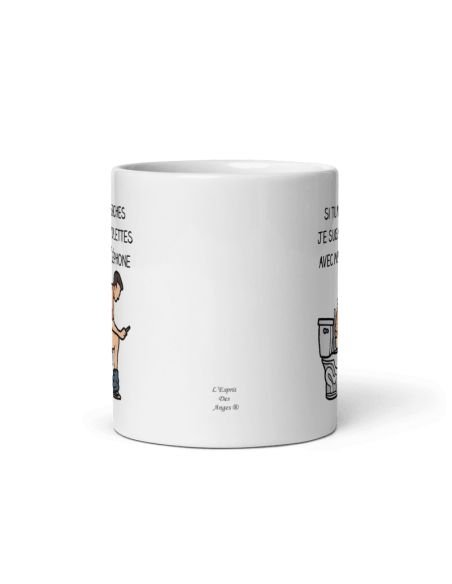 Tasse Mug Cadeau - Monsieur toujours aux Toilettes Silhouette- Anniversaire Homme Humour