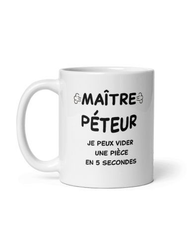 Tasse Mug Cadeau Humour  Original - Maître Péteur-  - Drole Rigolo Amusant Marrant