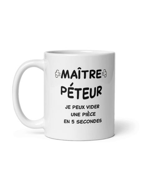 Tasse Mug Cadeau Humour  Original - Maître Péteur-  - Drole Rigolo Amusant Marrant