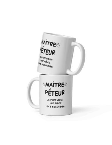 Tasse Mug Cadeau Humour  Original - Maître Péteur-  - Drole Rigolo Amusant Marrant