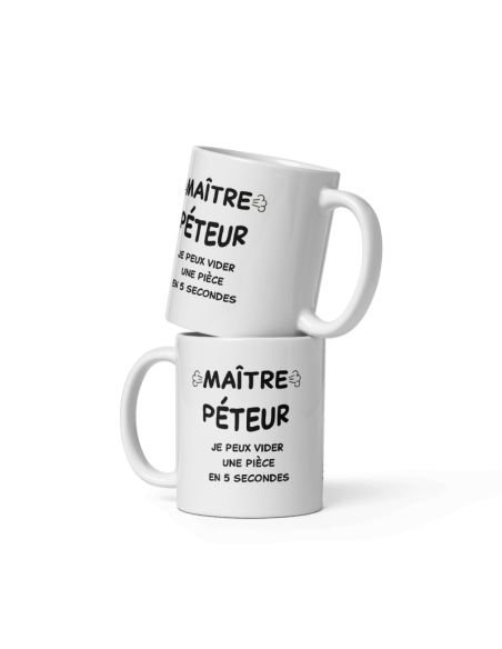 Tasse Mug Cadeau Humour  Original - Maître Péteur-  - Drole Rigolo Amusant Marrant