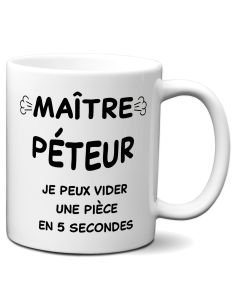 Tasse Mug Cadeau Humour  Original - Maître Péteur-  - Drole Rigolo Amusant Marrant
