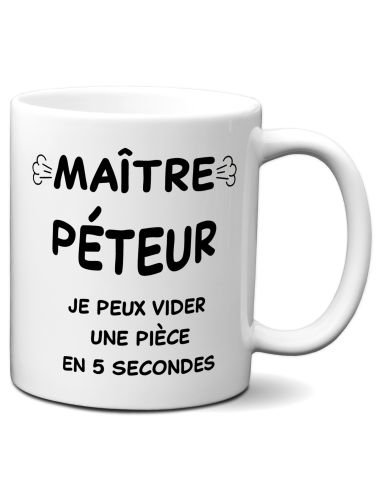 Tasse Mug Cadeau Humour  Original - Maître Péteur-  - Drole Rigolo Amusant Marrant